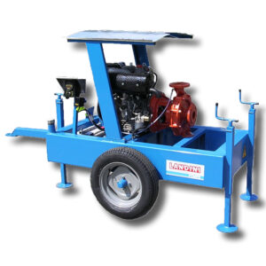 Wheeled diesel motor pump units